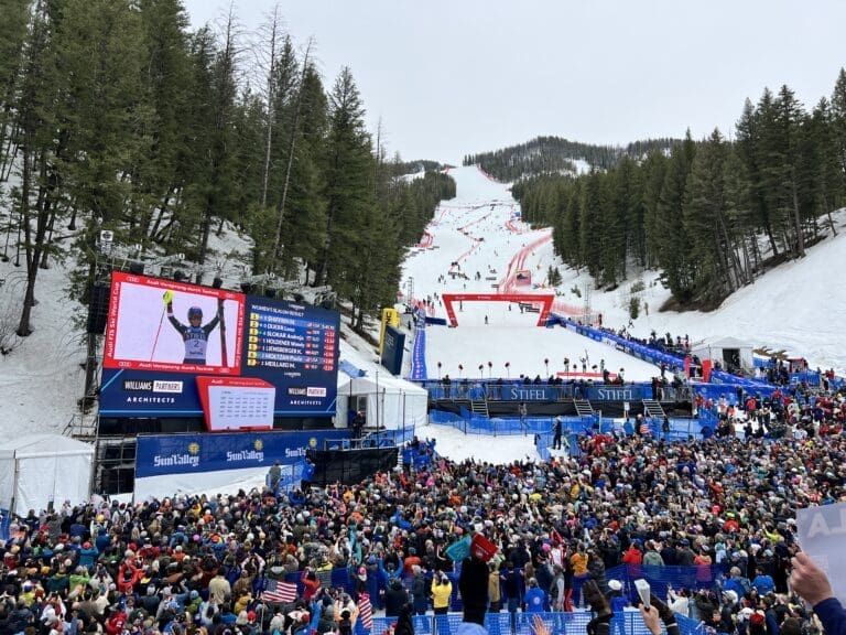 At the end of March the Audi FIS Ski World Cup came to Sun Valley. We even made it onto the Megatron!