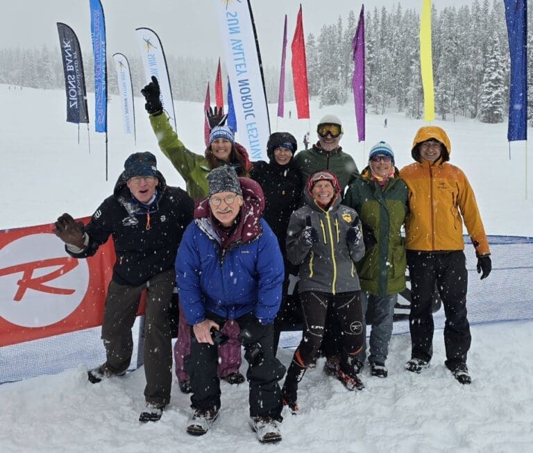 In February we volunteered at the start line setup crew at the Boulder Mountain Tour in Galena.  Bonnie joined our crew and Lisa raced.
